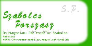 szabolcs porszasz business card